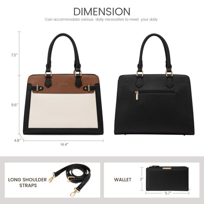 LOVEVOOK 2023 PU Leather Tote Bag Set for Women - 2pcs Handbags & Shoulder Bags Graciela