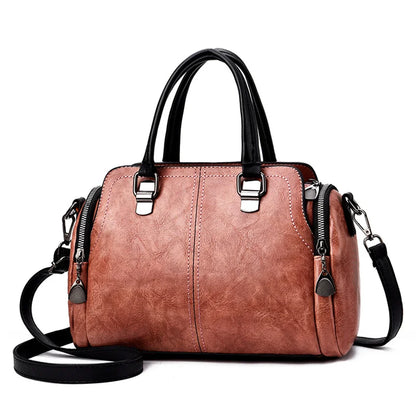 Leather Handbags for Women and Girls – Stylish Ladies' Tote and Shoulder Bags with Side Pocket Design