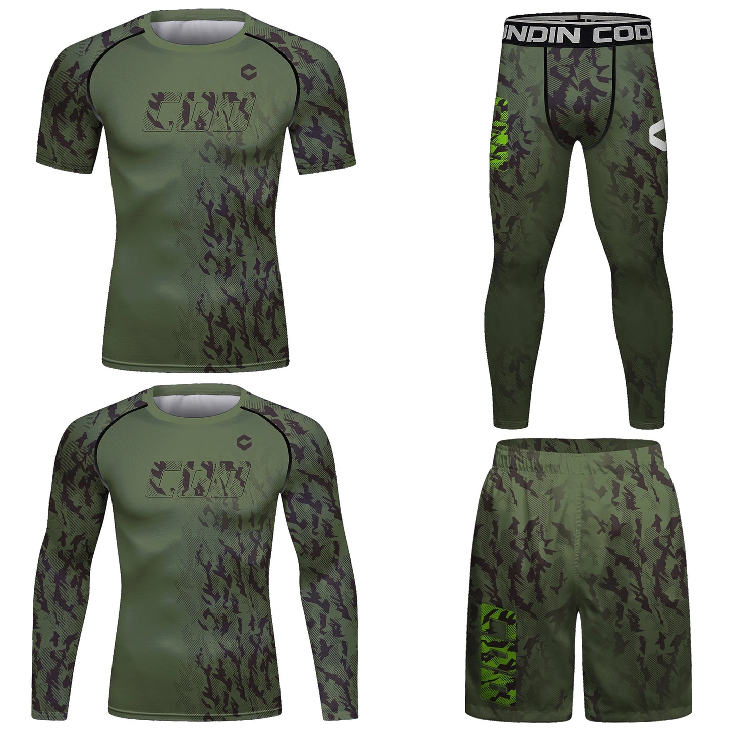 Cody Lundin Men’s MMA Training Set – Jiu Jitsu Rashguard T‑Shirt & Pants with Muay Thai Shorts