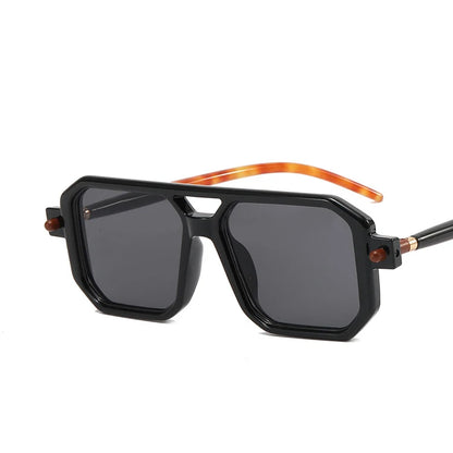 Vintage Square 70s Sunglasses for Women & Men | Retro Flat Top Rectangle Shades with Double Bridge Nesta