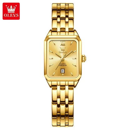 OLEVS 5616 Women’s Luxury Watch - Stainless Steel Strap, Waterproof Quartz Wristwatch with Roman Numerals & Calendar