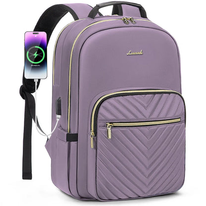 Waterproof Nylon Laptop Backpack for Women & Girls - 15.6 & 17-Inch College, School, Travel, and Business Bag