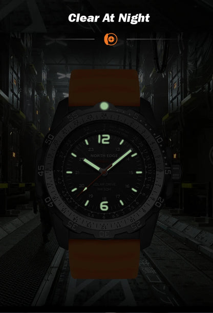 North Edge Evoque 2 Solar-Powered Waterproof Watch – Luminous Men’s Watch with Speed Measurement