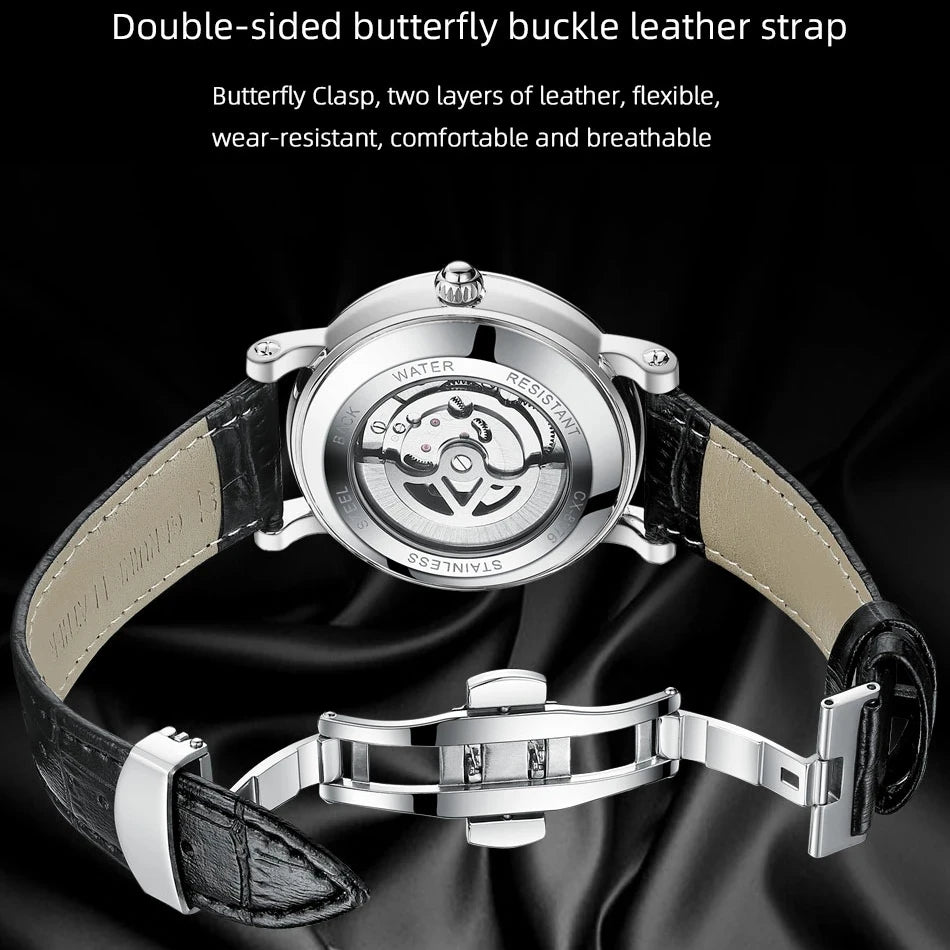 CHENXI 
8876 Men’s Luxury Automatic Mechanical Watch – Waterproof Genuine Leather Fashion Wristwatch, Perfect Gift for Men
