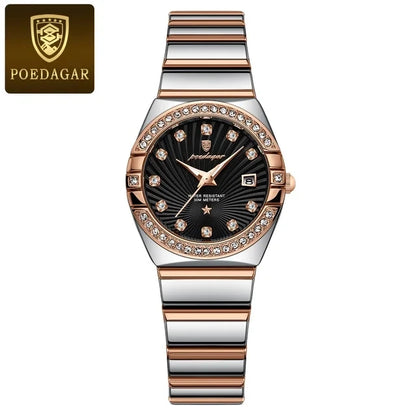 POEDAGAR 302 Women's Watch – Fashion Elegant Diamond Bracelet Quartz Wristwatch, Stylish Ladies Watch