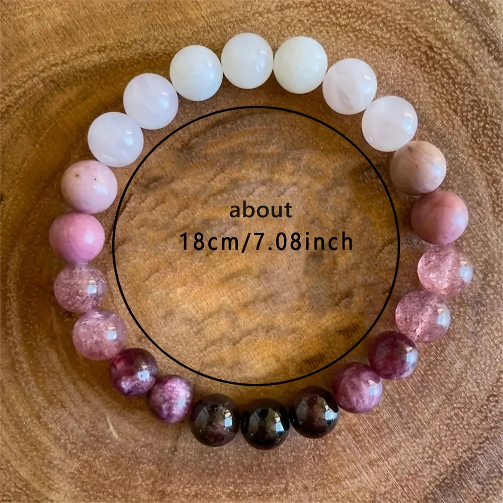 8mm Natural Stone Handmade Elastic Bracelet | Yoga Beaded Jewelry for Women | Love, Wealth, Prosperity & Success Bracelet Samara