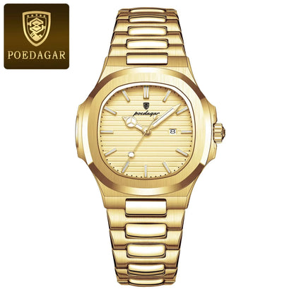 POEDAGAR 789 Ladies Luxury Watch – High-Quality Square Stainless Steel Waterproof Quartz Women's Fashion Business Watch Charlize