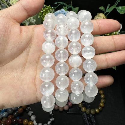 10MM Rose Quartz Healing Crystal Gemstone Beaded Stretch Bracelet – Energy, Love & Perfect Gift