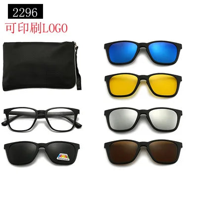 5-in-1 Polarized Magnetic Clip-On Sunglasses for Men & Women – Optical Frame with Magnet Clip-On Sun Glasses Robb