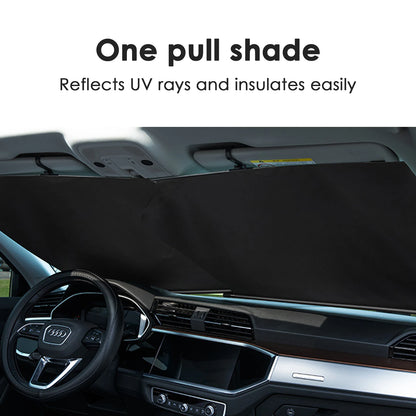 Retractable Windshield Sun Shade for Cars | Adjustable Interior Sunshade with Hook & Double Rod