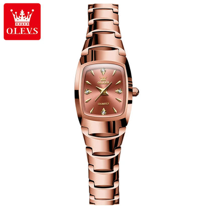 OLEVS 7006 Unisex Quartz Watch - Classic Black Stainless Steel Wristwatch for Men and Women, Perfect Lover's Gift