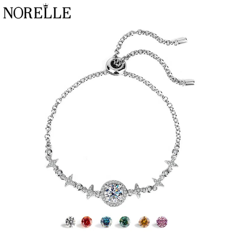 Fine Jewelry: 925 Sterling Silver Moissanite Bracelet with Bowknot Design Althea