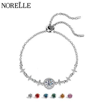 Fine Jewelry: 925 Sterling Silver Moissanite Bracelet with Bowknot Design Althea