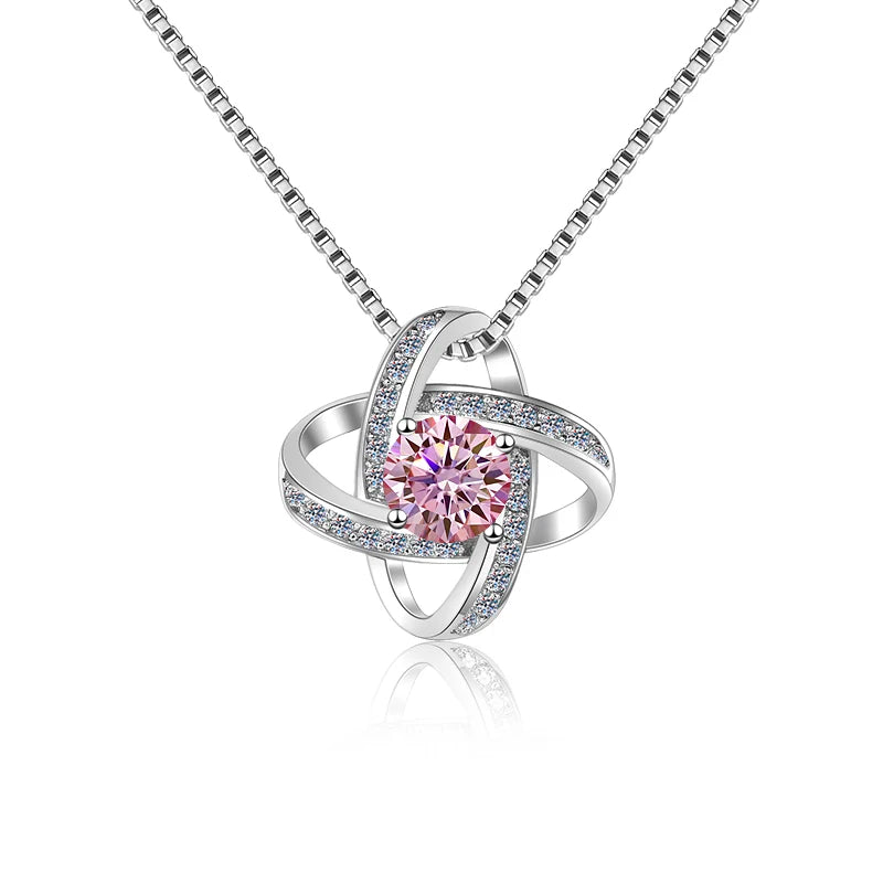 Fine Glamorous Jewelry: 1CT Round Cut VVS1 Blue Moissanite Pendant Necklace in S925 Sterling Silver – Perfect Women’s Gift