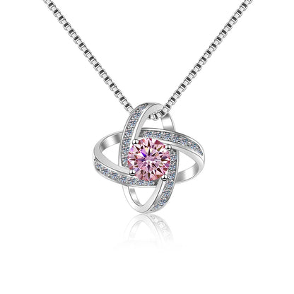 Fine Glamorous Jewelry: 1CT Round Cut VVS1 Blue Moissanite Pendant Necklace in S925 Sterling Silver – Perfect Women’s Gift