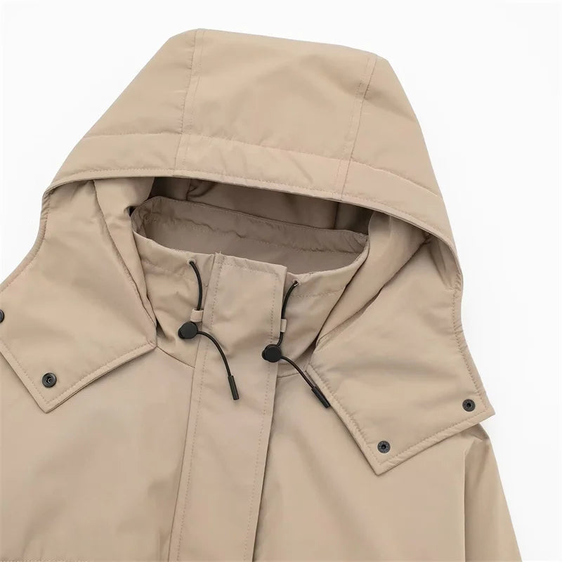 Women's Hooded Short Jacket - Casual Temperament Parka Coat Zenobia