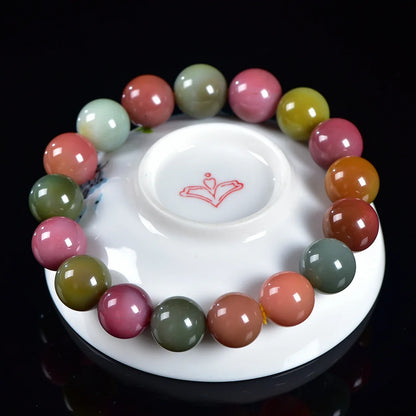 Yanyuan Agate Bracelet – Multi-Circle Southern Red Beads in Candy Colors | Old Village Head Design