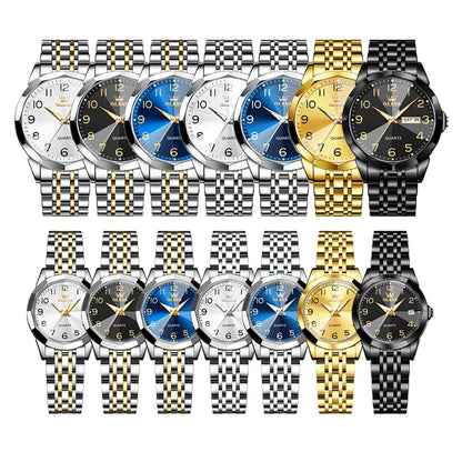 OLEVS 9970 Fashion Quartz Watches: Affordable Business Wrist Watches for Men & Women | Perfect Couple Gift Set