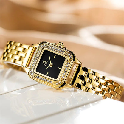 SHENGKE Elegant Square Women’s Watch – Luxury Diamond Wristwatch Gift