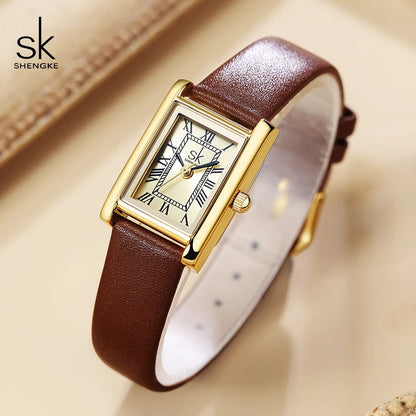 SK Fashion Ladies' Genuine Leather Watch - Luxury Waterproof Women's Watch for Business & Casual Wear Veronica