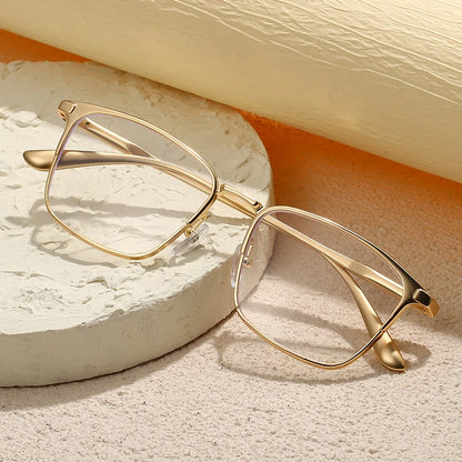 Metal Squared Frame Photochromic Polarized Lens Unisex Men Women Glass Frame