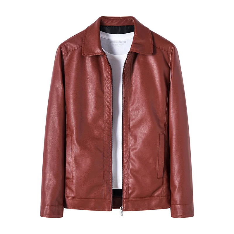 Autumn & Winter Slim-Fit PU Leather Jacket – Stylish, Trendy, and Handsome Outerwear for Men Geralt