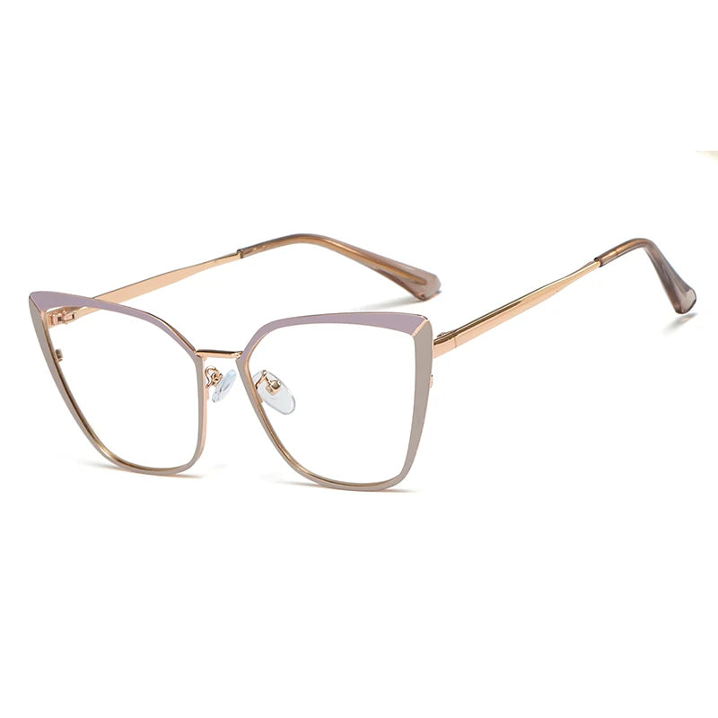 New Design Metal Prescription Glasses – Blue Light Blocking Frames with Silicone Nose Pads
