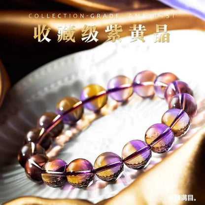 Natural Grade-A Ametrine Bracelet – Two-Tone Citrine Crystal Jewelry for Women | Perfect Gift