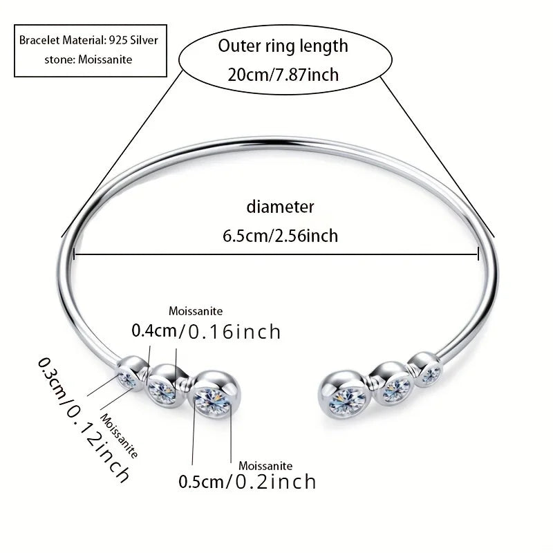 Simple & Stylish 925 Sterling Silver Moissanite Bracelet – Everyday Fashion Jewelry for Women, Perfect Holiday Gift Margaux