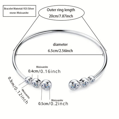 Simple & Stylish 925 Sterling Silver Moissanite Bracelet – Everyday Fashion Jewelry for Women, Perfect Holiday Gift Margaux