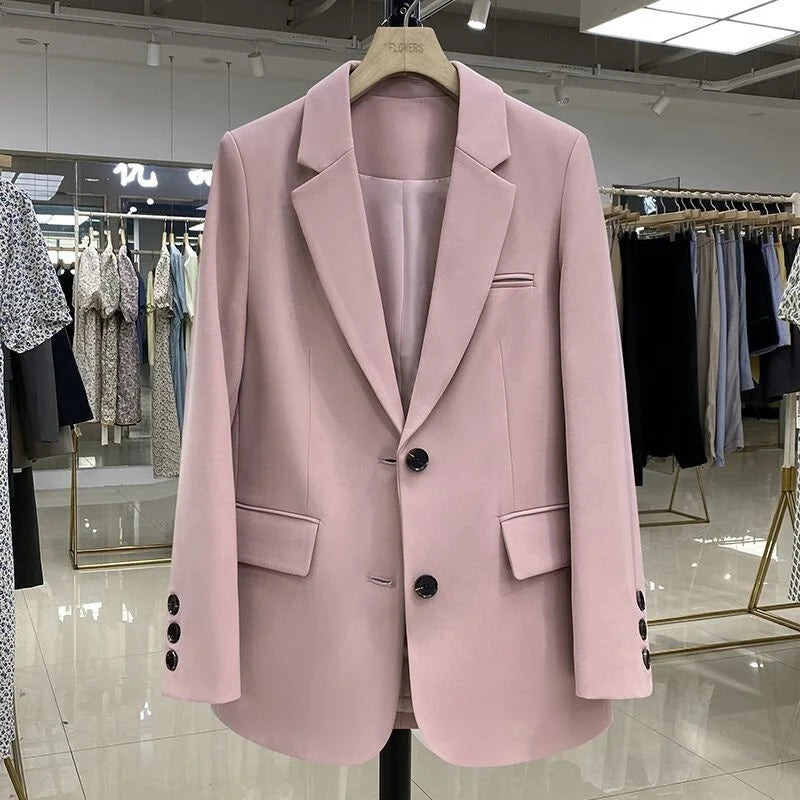 Stylish Women's Designer Long-Sleeve Loose Blazer – Casual Fashion Coats & Suits Ellen