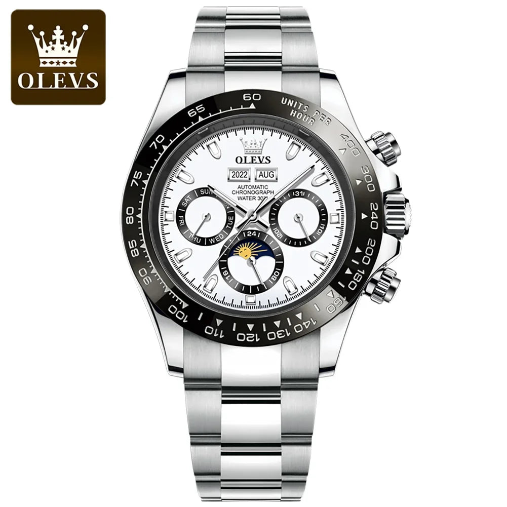 Olevs 6654 Business Sport Fashion Men Daily Life Waterproof Mechanical Watches Reloj Automatic Luxury Tourbillon Watch