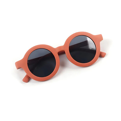 Cute Round Polarized Kids Sunglasses - Flexible TPEE Frame | CAT3 UV Protection for Girls & Boys Toby