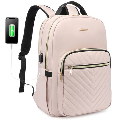 Waterproof Nylon Laptop Backpack for Women & Girls - 15.6 & 17-Inch College, School, Travel, and Business Bag