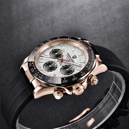 PAGANI DESIGN 1664 – Men's Luxury Quartz Chronograph Watch, Waterproof Business Sport Wristwatch with Date Function