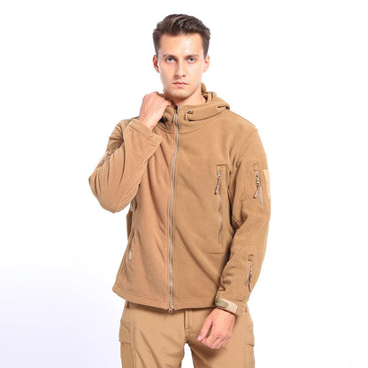 Men's Thermal Hooded Fleece Jacket - Winter Tactical Hiking & Trekking Outerwear for Outdoor Adventures Taylor