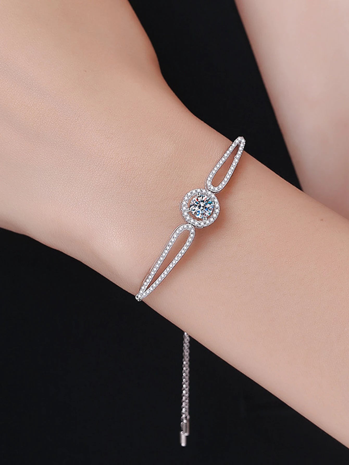 Exquisite 1ct Round Moissanite Bracelet – Claw-Setting 925 Sterling Silver Chain Jewelry for Women Erich