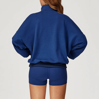 Women's Half-Zip Stand Collar Sweatshirt – Soft, Skin-Friendly, Windproof Yoga & Gym Top for Outdoor Wear Krizette