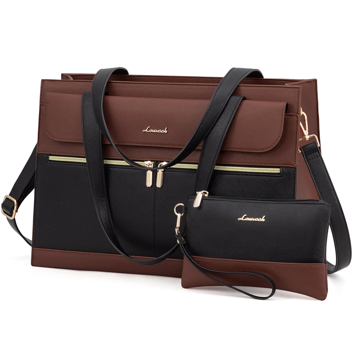 LOVEVOOK 2-Piece Laptop Tote & Shoulder Bag Set | 15.6-inch Women’s Briefcase
