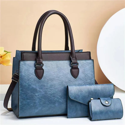 Three-Piece Women’s Luxury Handbag Set – High-Capacity Fashion Tote, Messenger Bag, and Handbag Irene