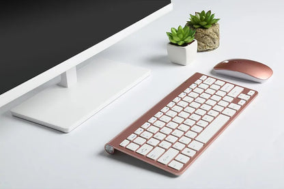 Portable Ultra-Thin Wireless Keyboard and Mouse Combo - Silent 2.4GHz Set for PC, Tablet, and Notebook