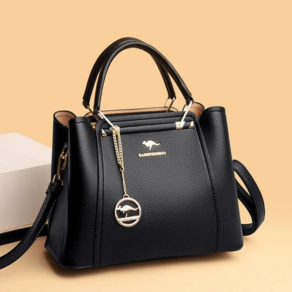Luxury Leather Handbags for Women - Designer 3-Layer Shoulder & Crossbody Bags, Large Capacity Customized Tote