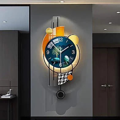 Modern LED Wall Clock with Night Light – Decorative Hanging Clock for Living Room, Home, Office