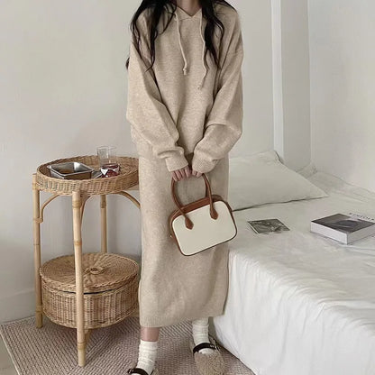 Women’s Hooded Sweater and Long Skirt Twin Set – Fashionable Autumn New Arrivals for Ladies Seren