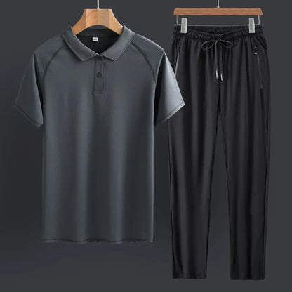 Men's Summer Sportswear Set | Fashionable & Comfortable Short-Sleeve T-Shirt + Pants Two-Piece Outfit Jericho