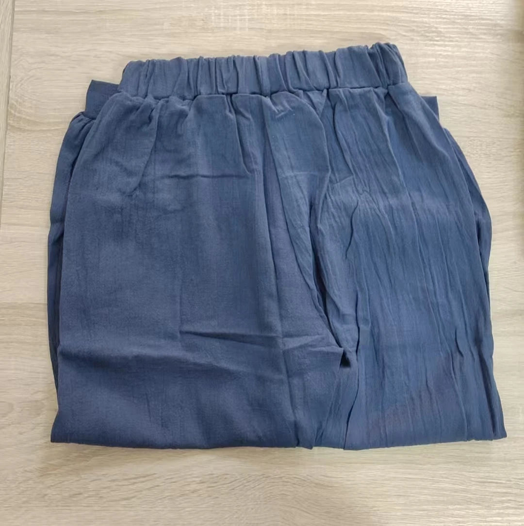 Women's Cotton Linen Bloomers | Summer Loose-Fit Capris & Casual Literature Style Kyla