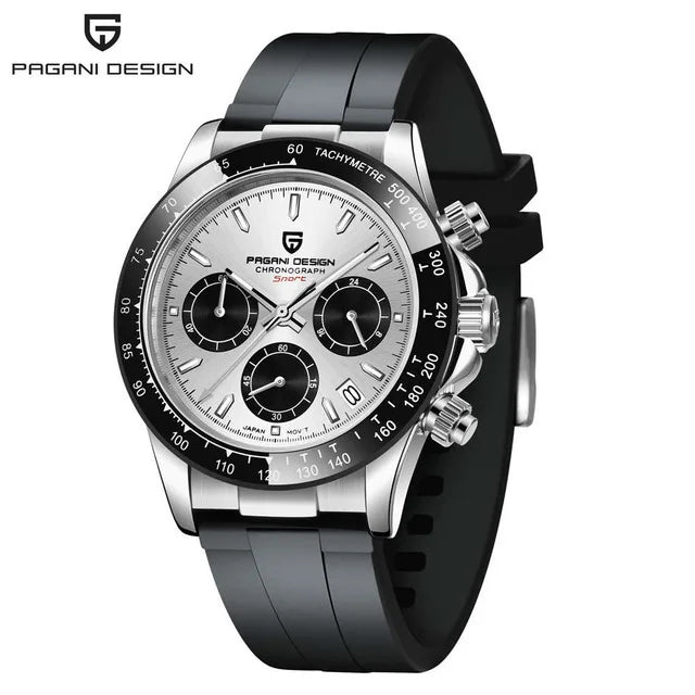 PAGANI DESIGN 1664 – Men's Luxury Quartz Chronograph Watch, Waterproof Business Sport Wristwatch with Date Function