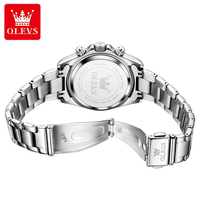 OLEVS 5632 Women’s Quartz Watch – Stainless Steel, Luminous Dial, Date Display, Elegant Business Design Charlotte