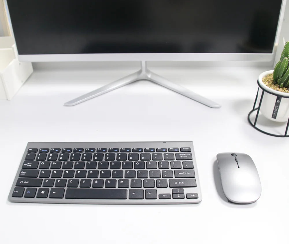 Portable Ultra-Thin Wireless Keyboard and Mouse Combo - Silent 2.4GHz Set for PC, Tablet, and Notebook