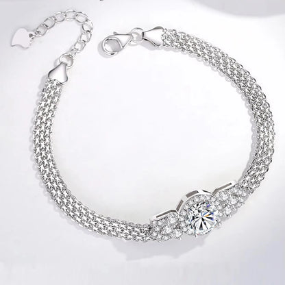 S925 Silver Moissanite Bracelet – French Gentle Style, Versatile Fashion Accessory Freya